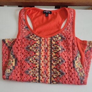 Ransom Women's Orange Lace Tank Top